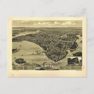 Onset Bay Grove Wareham Massachusetts Map (1885) Postcard