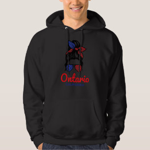 Ontario California Retro Messy Bun Hoodie