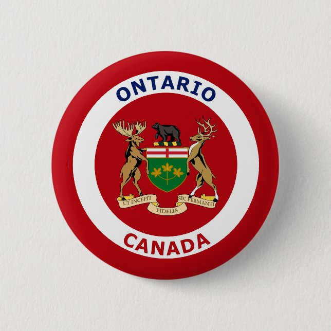 ONTARIO, CANADA 6 CM ROUND BADGE (Front)