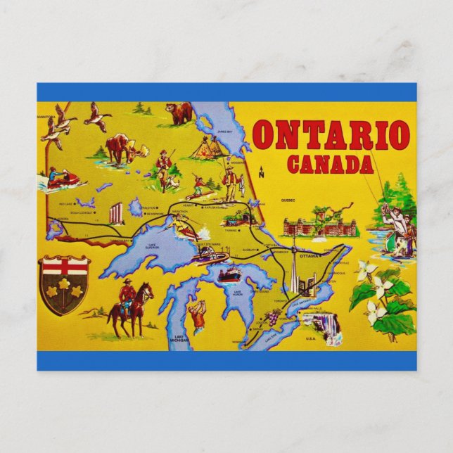 Ontario Canada Retro Postcard (Front)