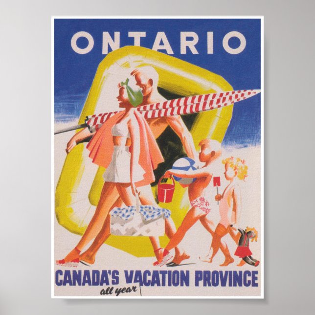 Ontario Canada Vintage Travel Poster (Front)