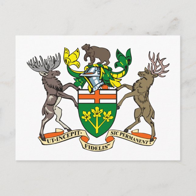 Ontario Coat of Arms Postcard (Front)
