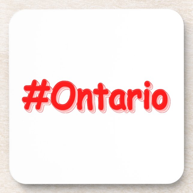 "#Ontario " Cute Design. Buy Now Coaster (Front)