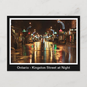 Ontario, Kingston Street at Night Postcard