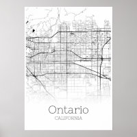 Ontario Map - California - City Map Poster