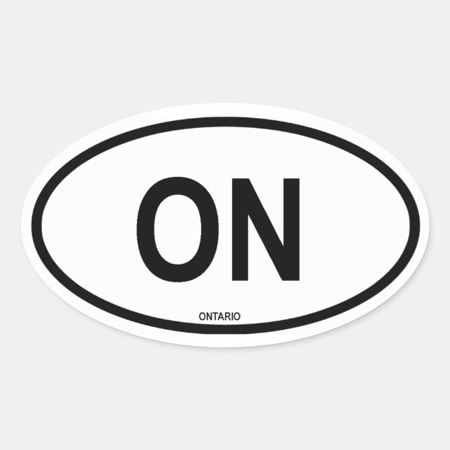 Ontario "ON" Oval Sticker (Front)