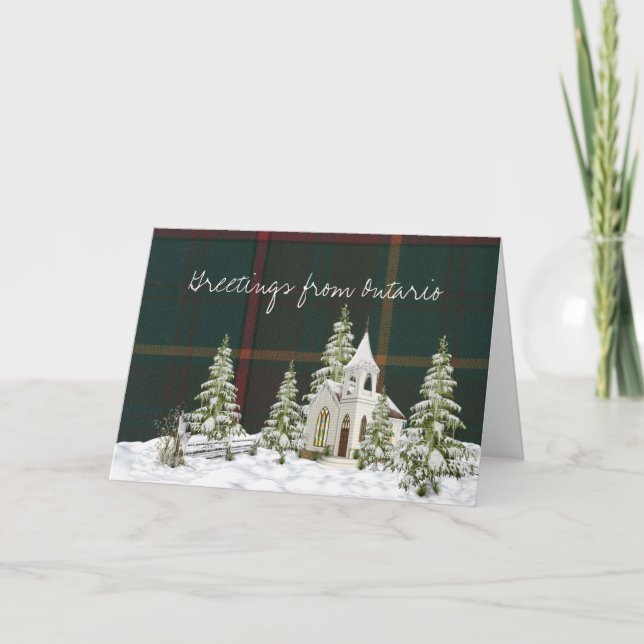 Ontario Original Provincial Tartan Holiday Card (Front)