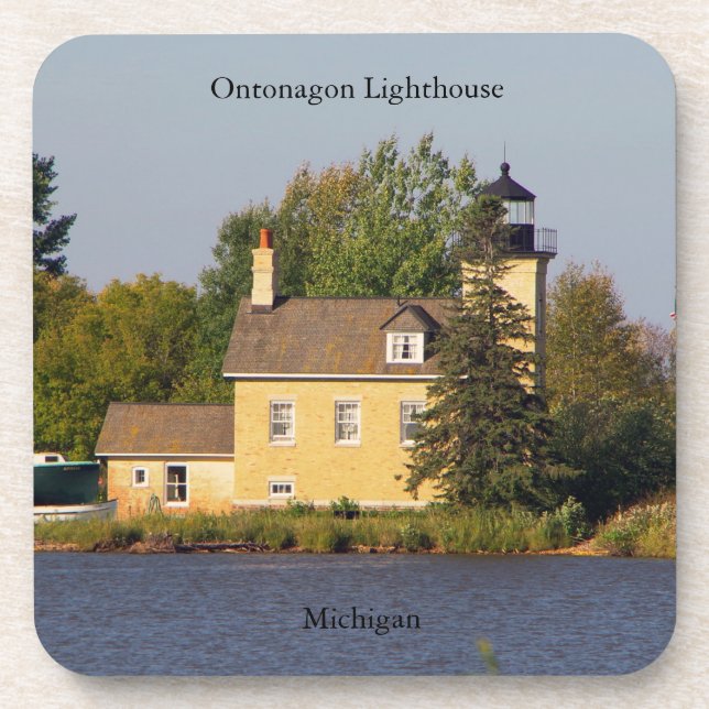 Ontonagon Lighthouse 2023set of 6 plastic coasters (Front)