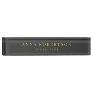Onyx Black & Gold Colors Professional Minimalist Nameplate