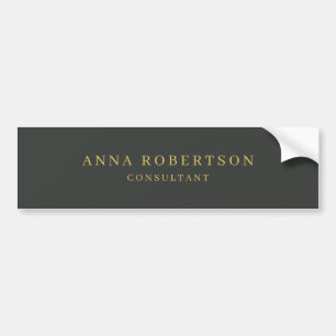 Onyx Black & Gold Colours Professional Minimalist Bumper Sticker