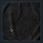 Onyx Black Velvet | Chalkboard Grunge Monogram Bandana<br><div class="desc">Dramatic moody palette with dark and rich gothic-inspired crushed velvet background from the "Moody Jewel Tones" collection. This design features a deep jewel tone grunge-inspired velvet watercolor texture. The faux metallic trim gives it a clean sophistication and tailored look. The modern contemporary mixed medium gradient adds the perfect pop of...</div>