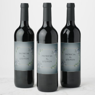 Onyx Black Velvet Chalkboard Grunge Vintage Wine Label