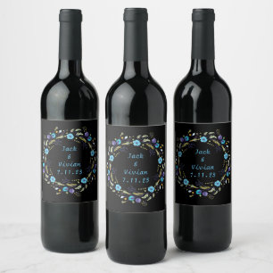 Onyx Black Velvet Chalkboard Grunge Vintage Wine Label