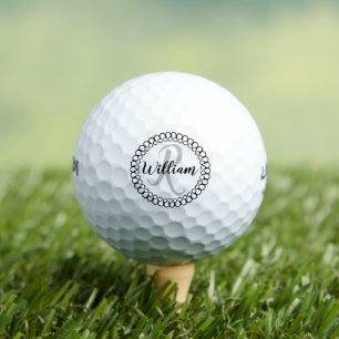Onyx Decorative Circle Monogram Golf Balls