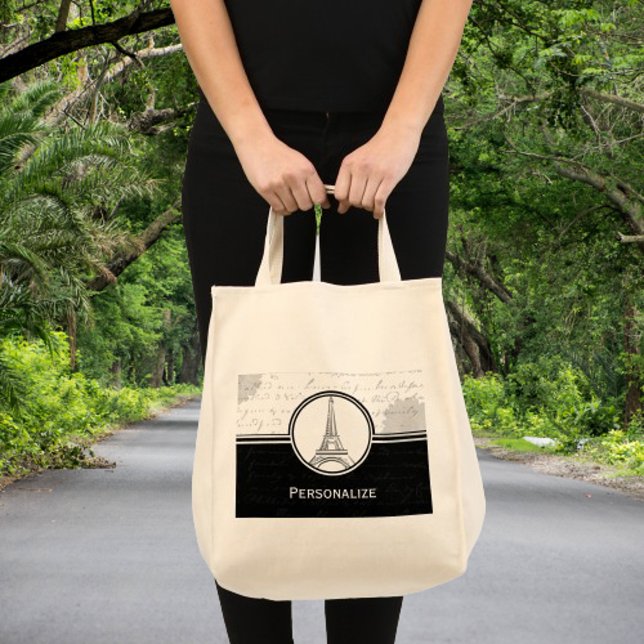 Onyx Eiffel Tower Totebag Tote Bag (Onyx Eiffel Tower Tote Bag)