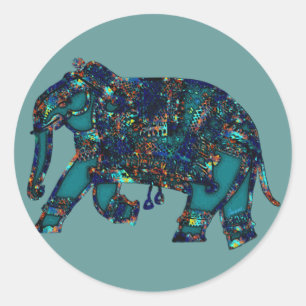 Onyx Elephant Classic Round Sticker
