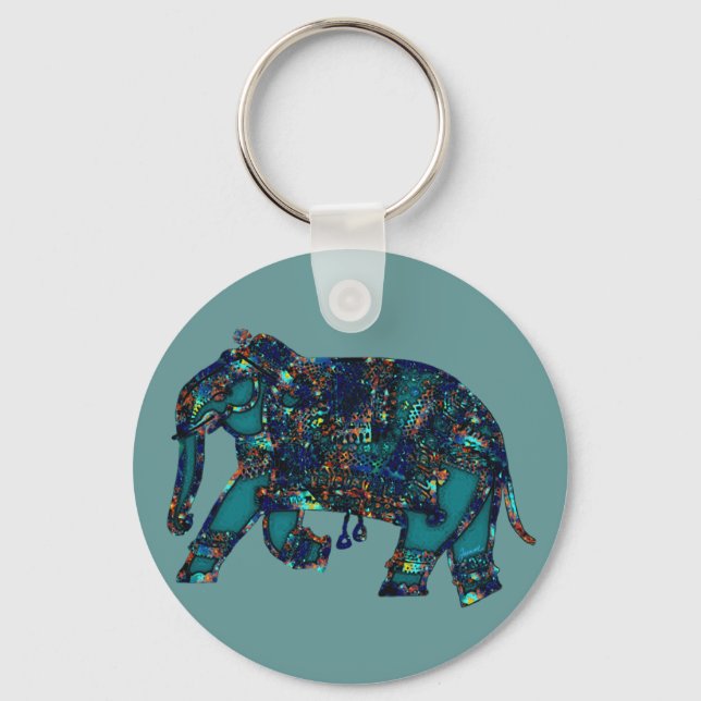 Onyx Elephant Key Ring (Front)