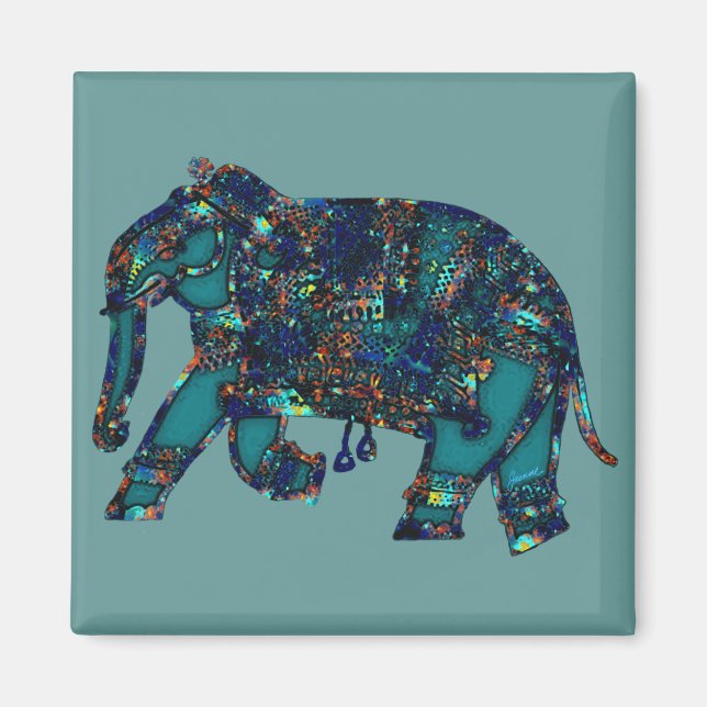Onyx Elephant Magnet (Front)
