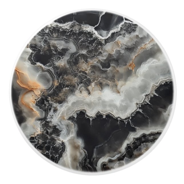 Onyx Gem Natural Pattern Ceramic Knob (Front)