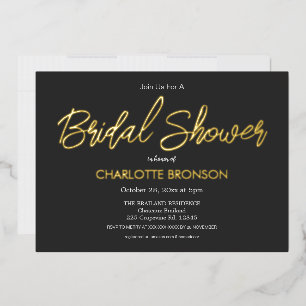 Onyx Minimalist Script Bridal Shower Gold