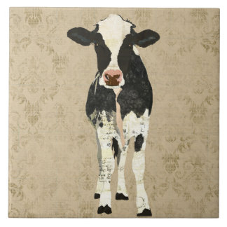 Onyx & Pearl Cow Tile