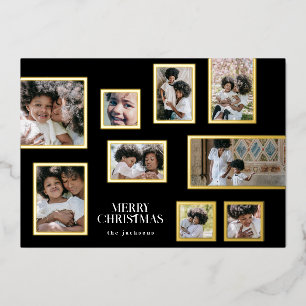 Onyx Photo Collage Frames Modern Merry Christmas