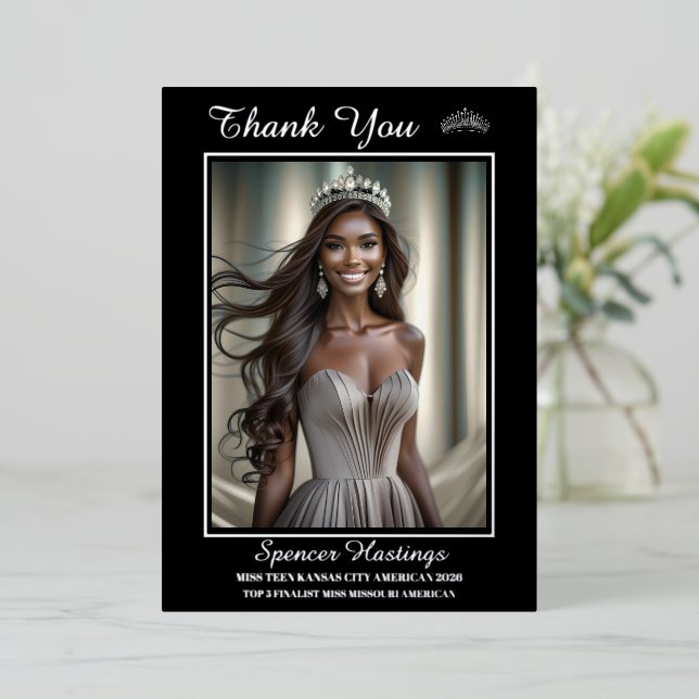 Onyx Shine Foil Printed Thank You Card (Standing Front)