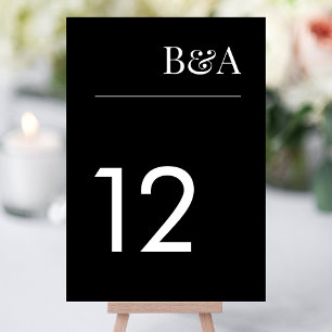 Onyx Tuxedo Simple Plain Modern Premium Elegant Table Number