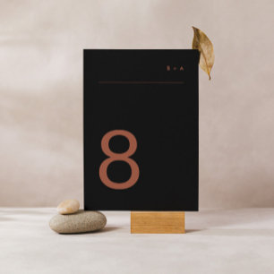 Onyx Tuxedo Terracotta Modern Premium Elegant Table Number