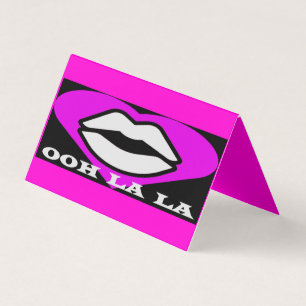 OO La La design pink and black beauty theme French Business Card