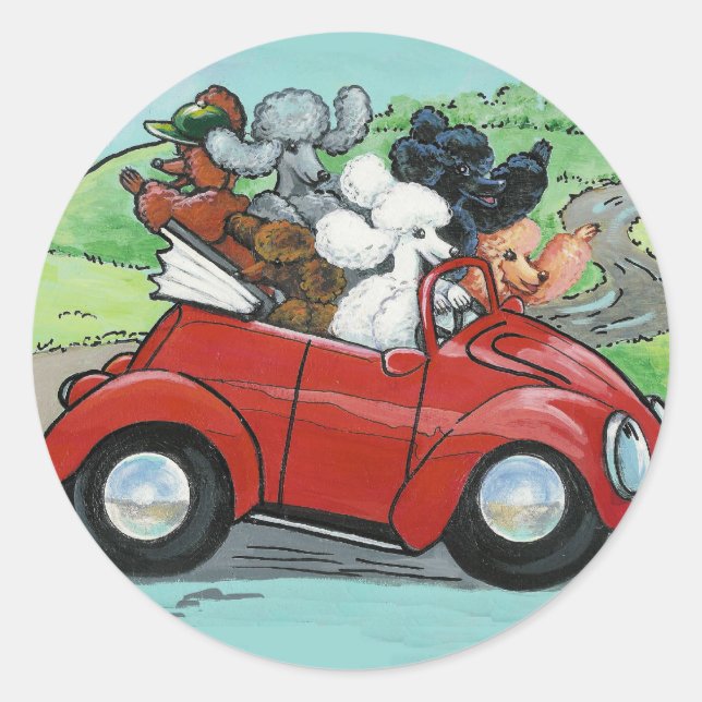 Oodles of Poodles in Vintage Convertible Stickers (Front)