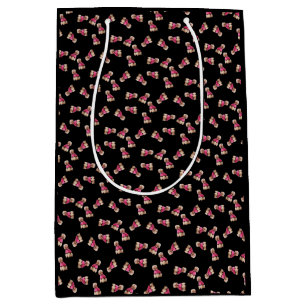 Oodles Of Poodles (Pink on Black) Medium Gift Bag