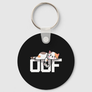 Oof Gamer Meme Noob Internet Culture Gamer Cat Men Key Ring