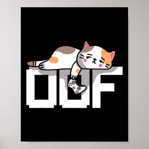 Oof Gamer Meme Noob Internet Culture Gamer Cat Men Poster