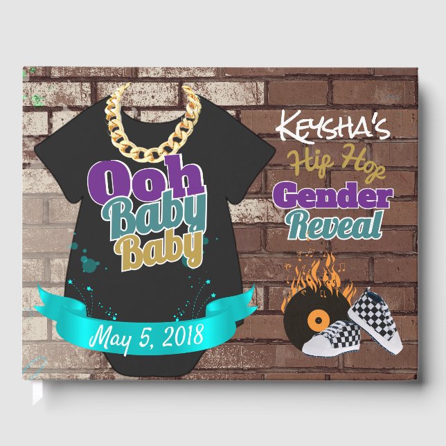Ooh Baby Baby-Hip Hop Gender Reveal Guest Book (Front)