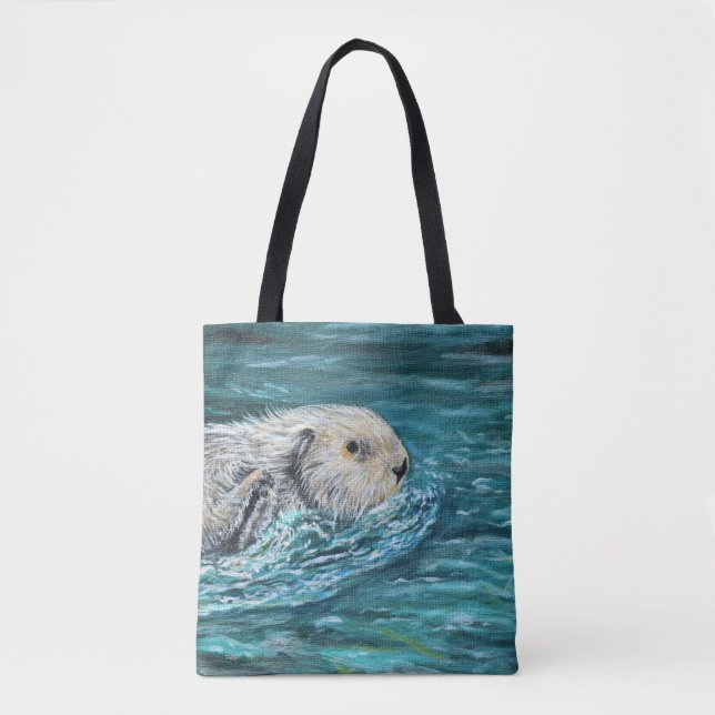 Ooh Goody Lunchtime Sea Otter Painting Tote Bag (Front)