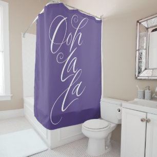 Ooh La La Lettering Ultra Violet Purple Year Colou Shower Curtain