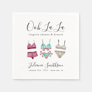 Ooh La La Lingerie Bridal Shower Napkin