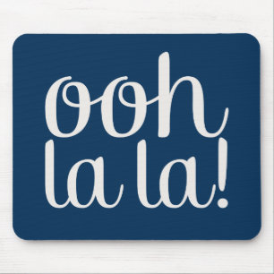 Ooh La La Navy Mouse Pad