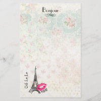Ooh La La Paris Eiffel Tower on Vintage Pattern