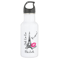 Ooh La La Paris Eiffel Tower with Pink Lips