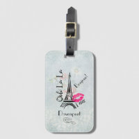 Ooh La La Paris Eiffel Tower with Pink Lips