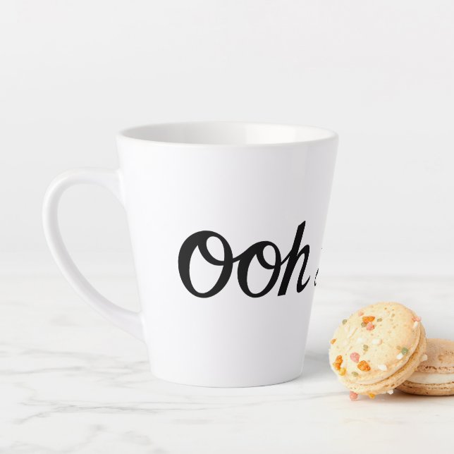 Ooh La La Script Black Latte Mug (In Situ)