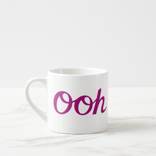 Ooh La La Script Magenta Espresso Cup (Left)