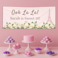 Ooh La La Sweet 16 Eiffel Tower Pink White Floral