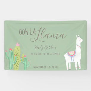 Ooh La Llama Baby Shower Succulents green Cute Banner