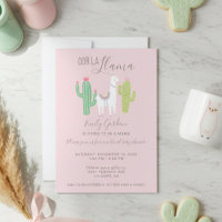 Ooh La Llama Virtual Baby Shower cute pink brown