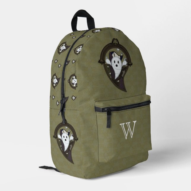 Ooh the Ghost Printed Backpack (Back Corner Left)