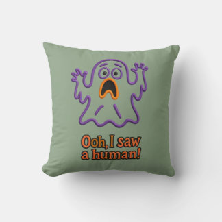 Oooh, I Saw a Human! – Funny Ghost Halloween Cushion