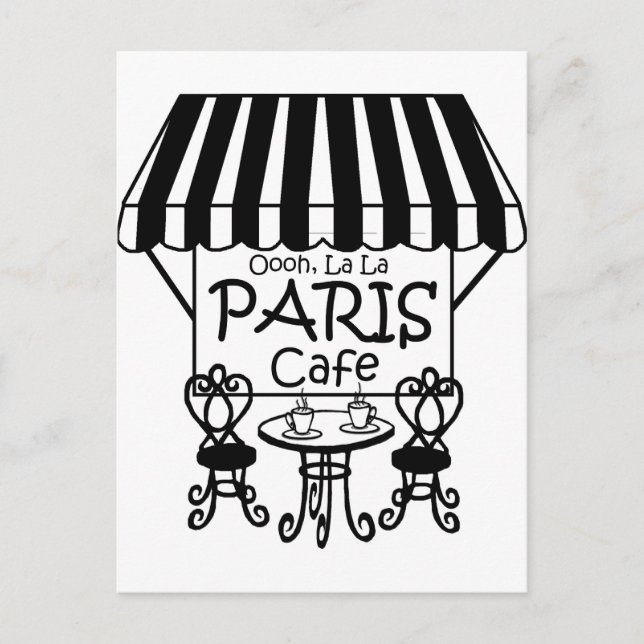 Oooh La La Paris Cafe Postcard (Front)
